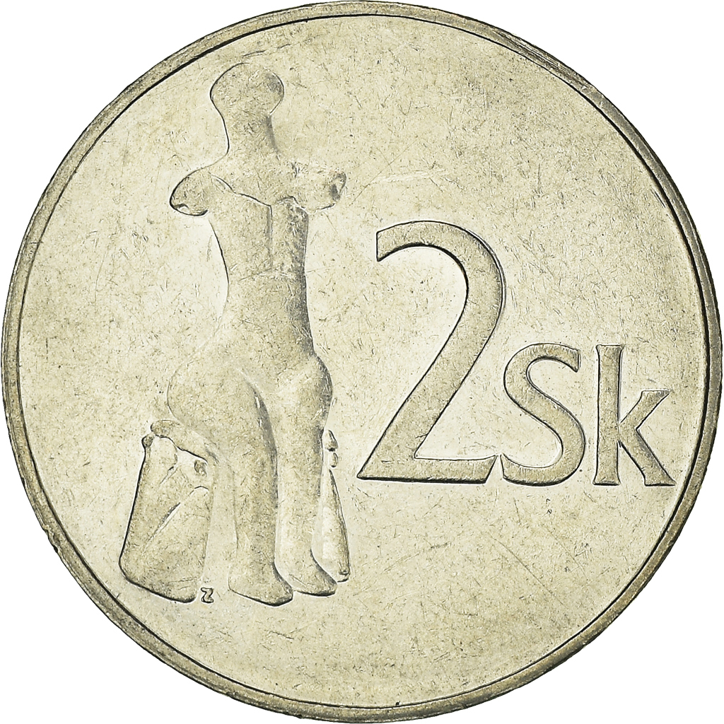Moneda, Eslovaquia, 2 Koruna, 1993