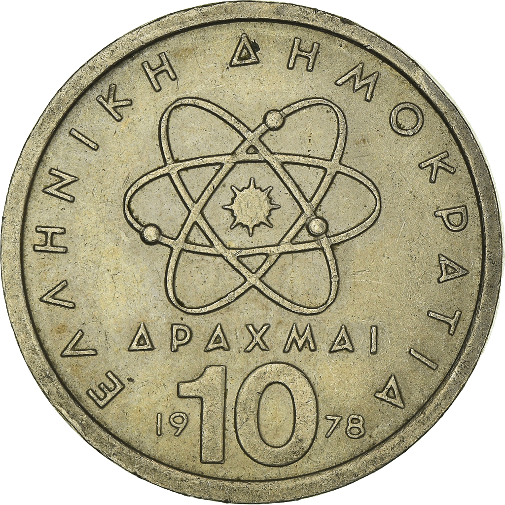 Moneda, Grecia, 10 Drachmai, 1978