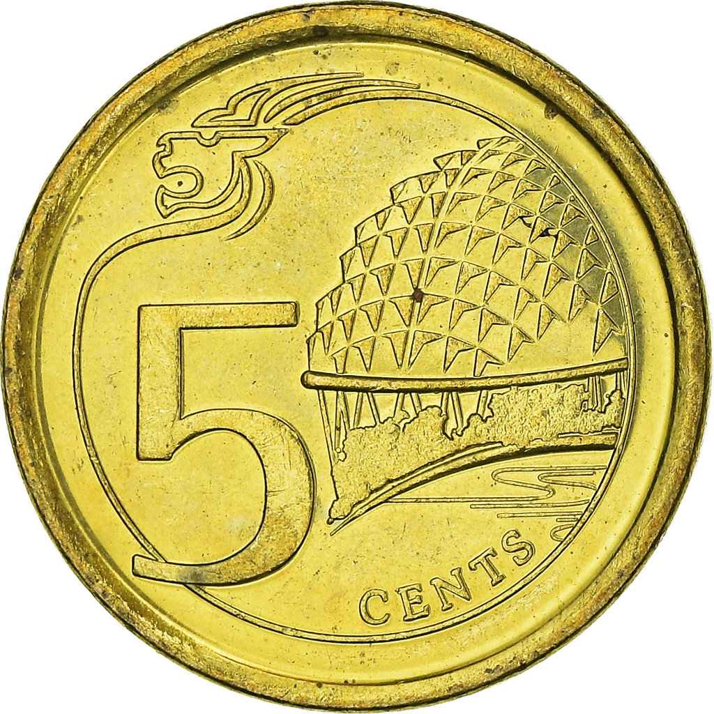 Moneda, Singapur, 5 Cents, 2013