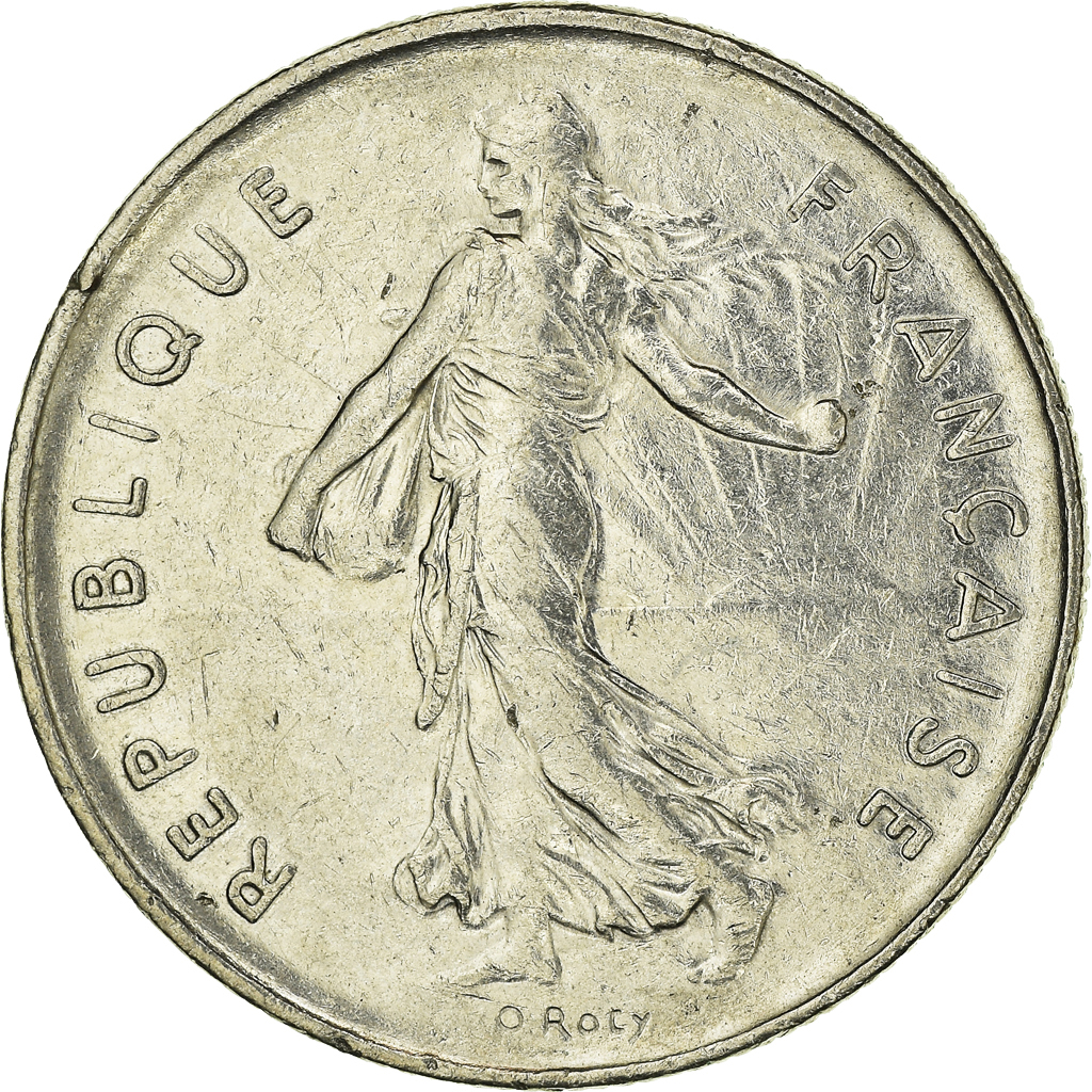 Moneda, Francia, 5 Francs, 1990