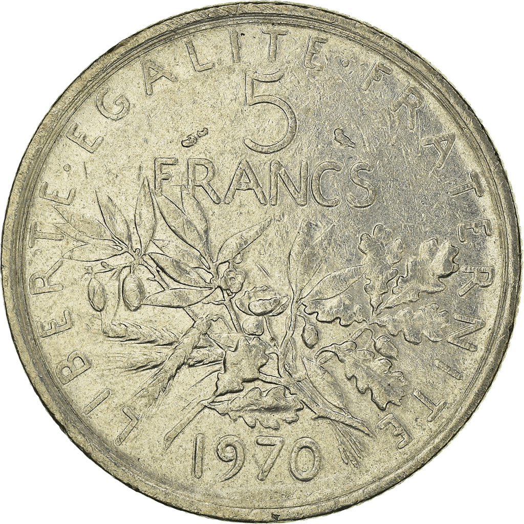 Moneda, Francia, 5 Francs, 1970