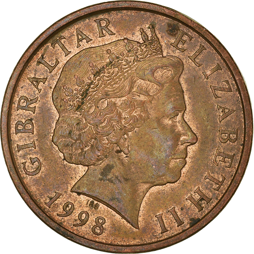Coin, Gibraltar, 2 Pence, 1998
