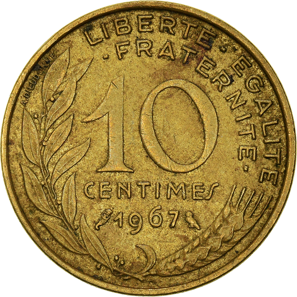Moneda, Francia, 10 Centimes, 1967
