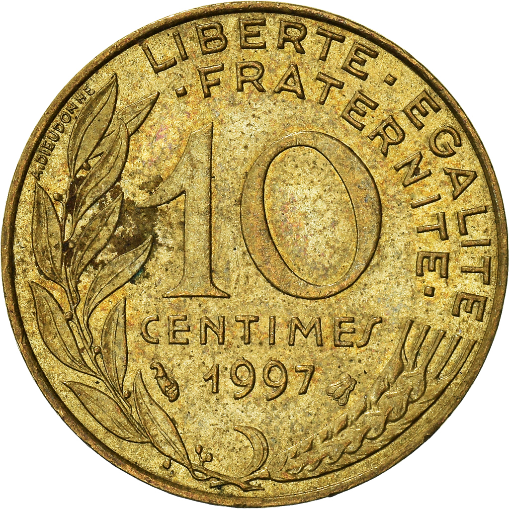 Moneda, Francia, 10 Centimes, 1997