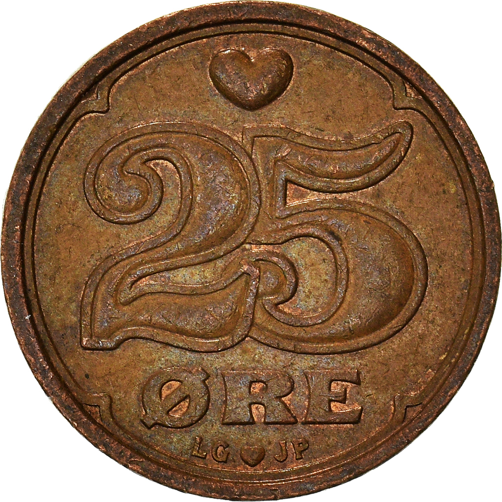 Moneda, Dinamarca, 25 Öre, 1994
