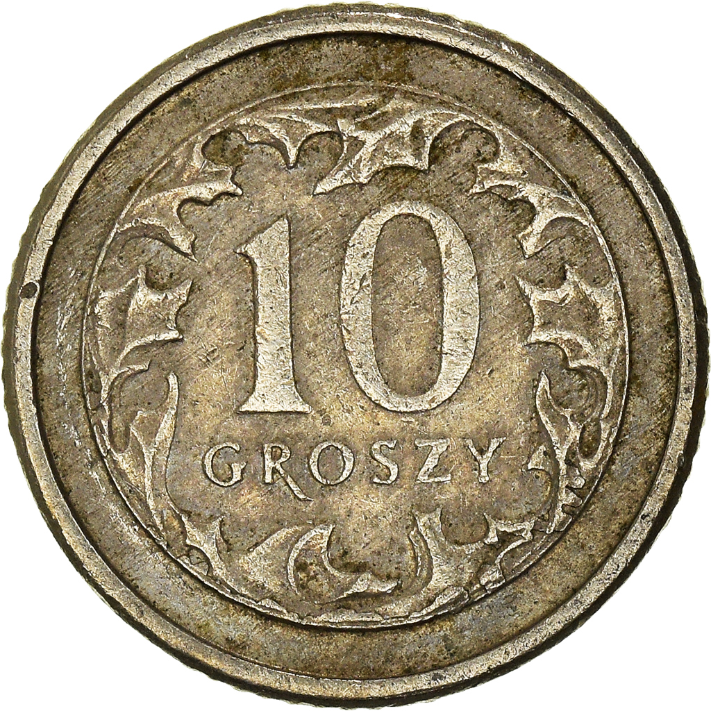 Moneda, Polonia, 10 Groszy, 2005