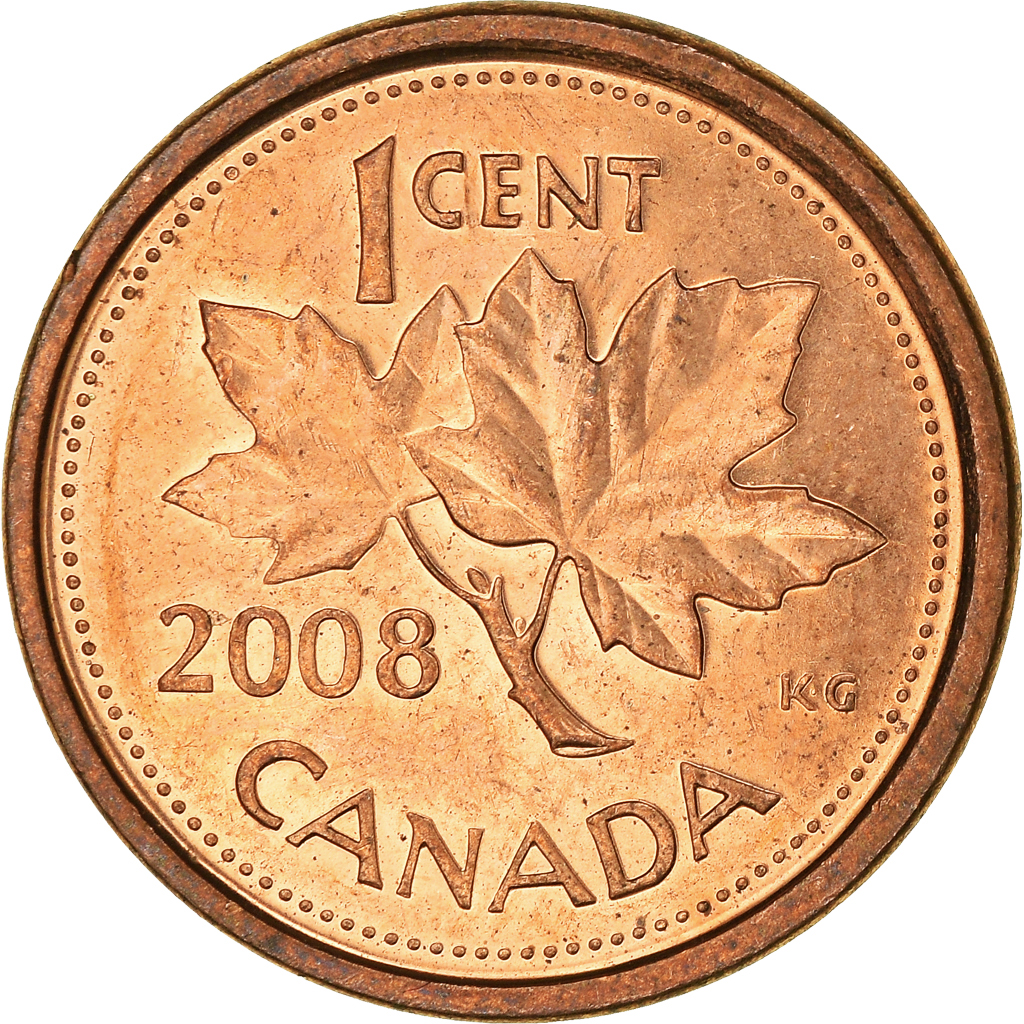 Moneda, Canadá, Cent, 2008
