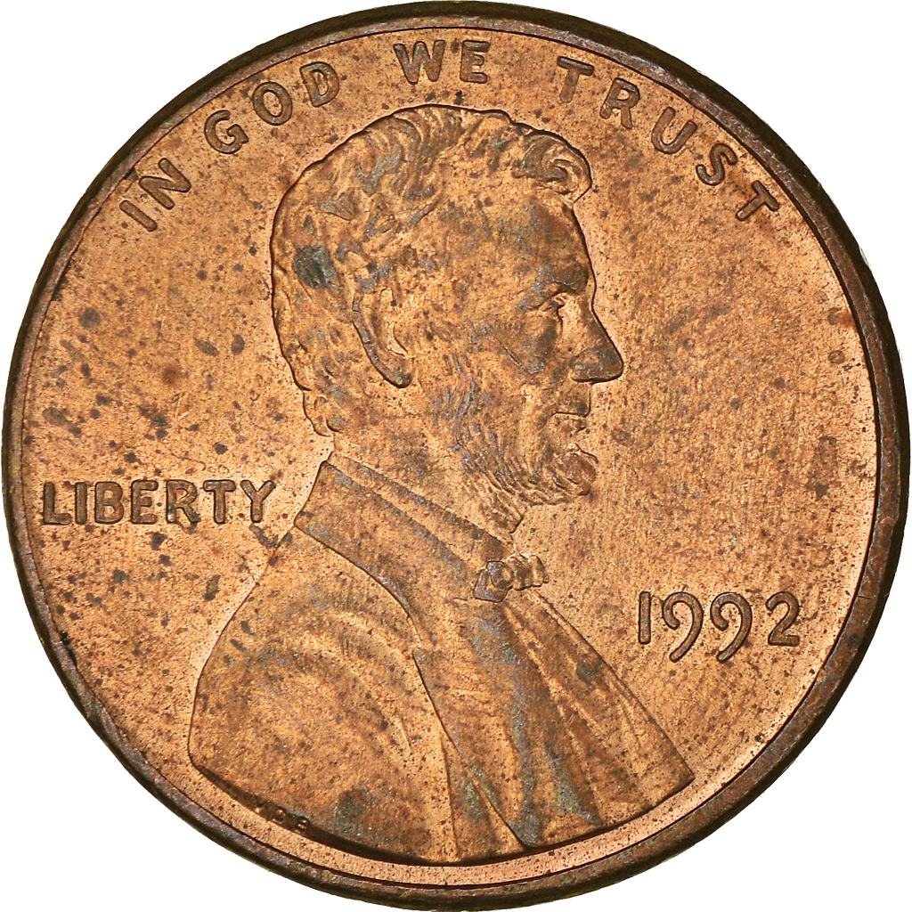 Moneda, Estados Unidos, Cent, 1992