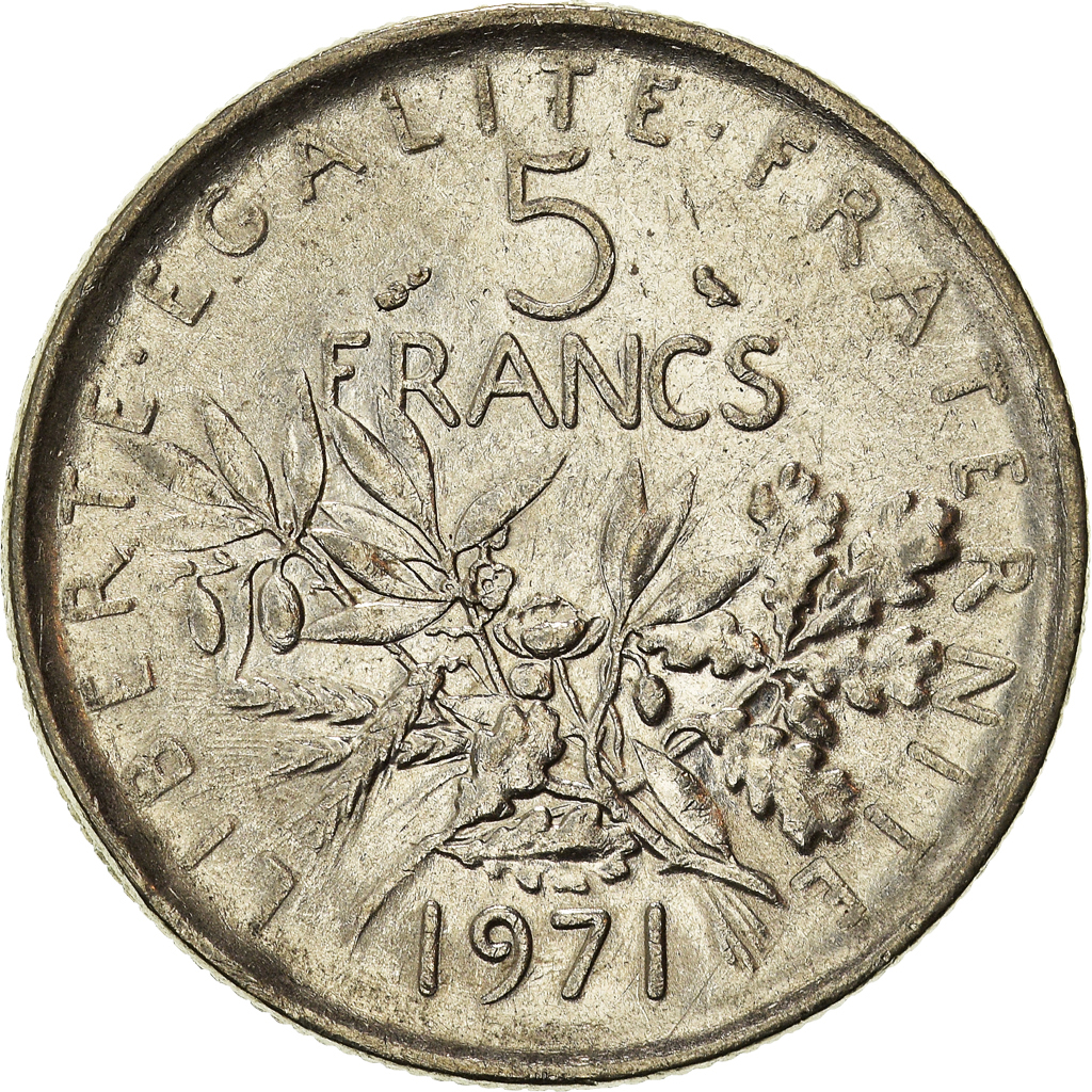 Moneda, Francia, 5 Francs, 1971