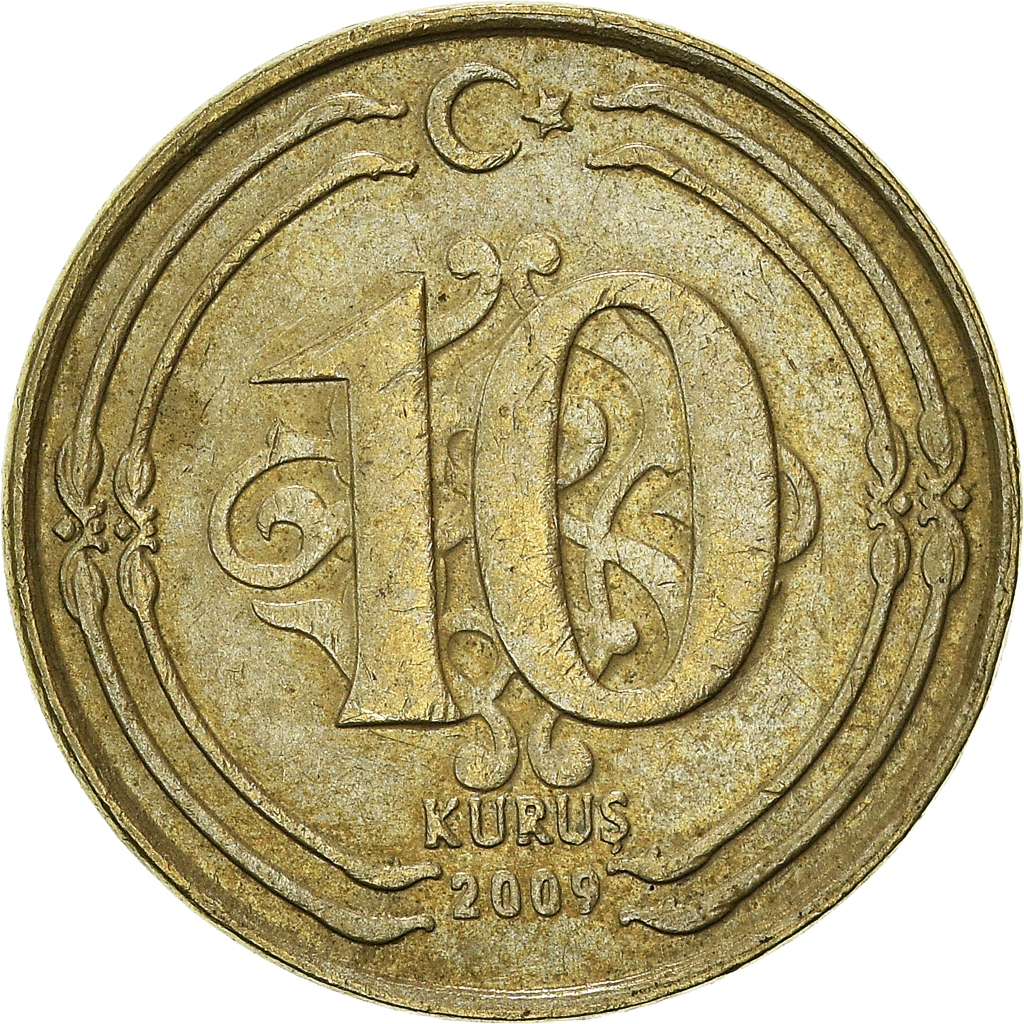 Moneda, Turquía, 10 Kurus, 2009