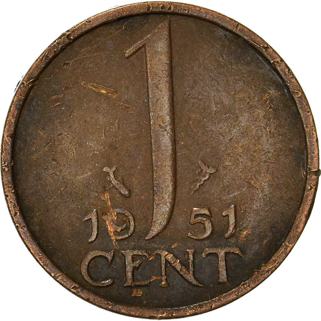 Moneda, Países Bajos, Cent, 1951