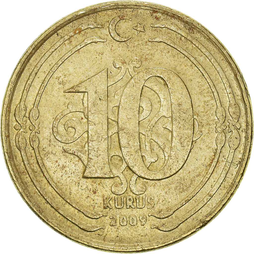 Moneda, Turquía, 10 Kurus, 2009