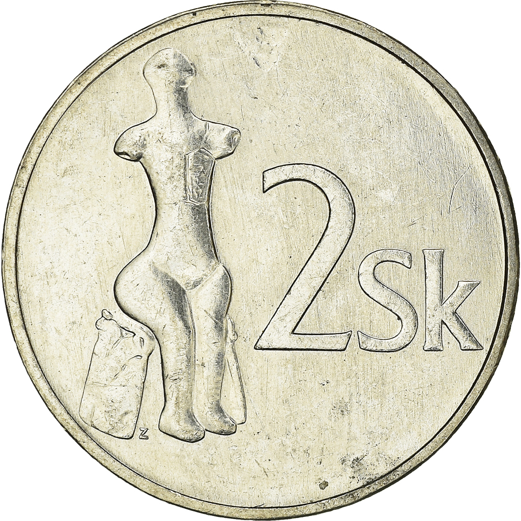 Moneda, Eslovaquia, 2 Koruna, 1993
