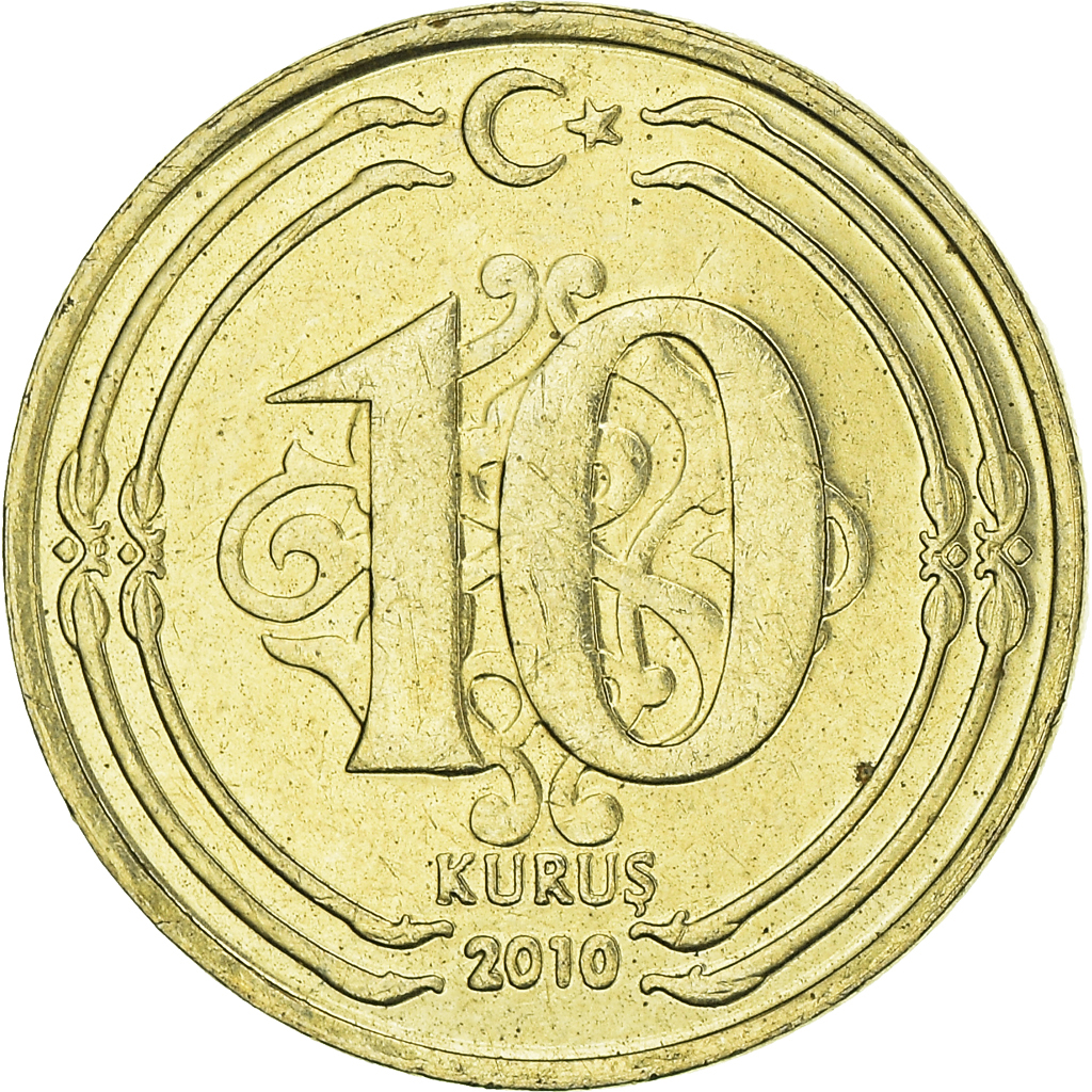 Moneda, Turquía, 10 Kurus, 2010