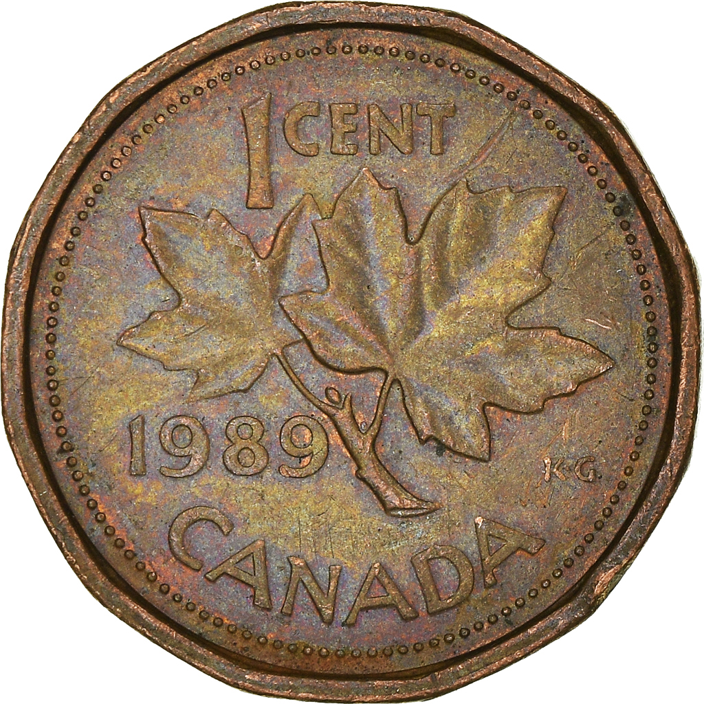 Moneda, Canadá, Cent, 1989