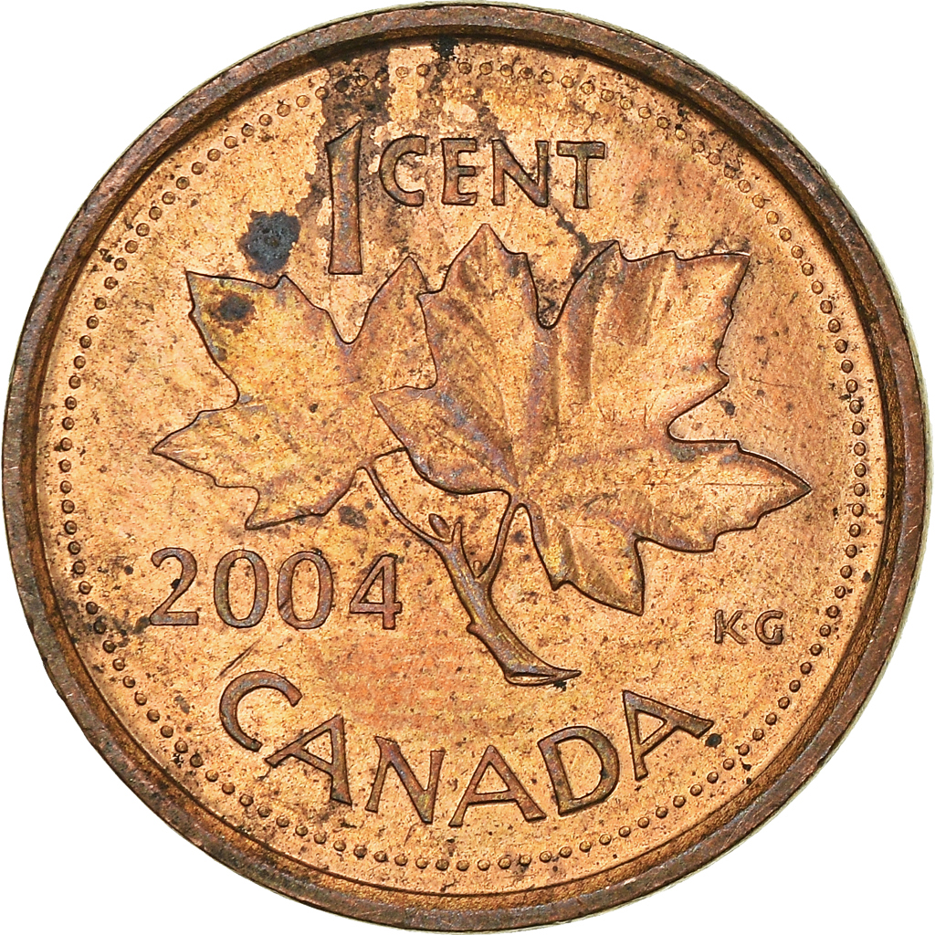 Moneda, Canadá, Cent, 2004