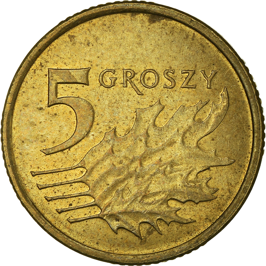 Moneda, Polonia, 5 Groszy, 2013