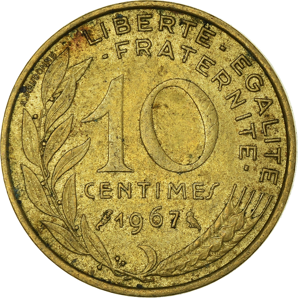 Moneda, Francia, 10 Centimes, 1967
