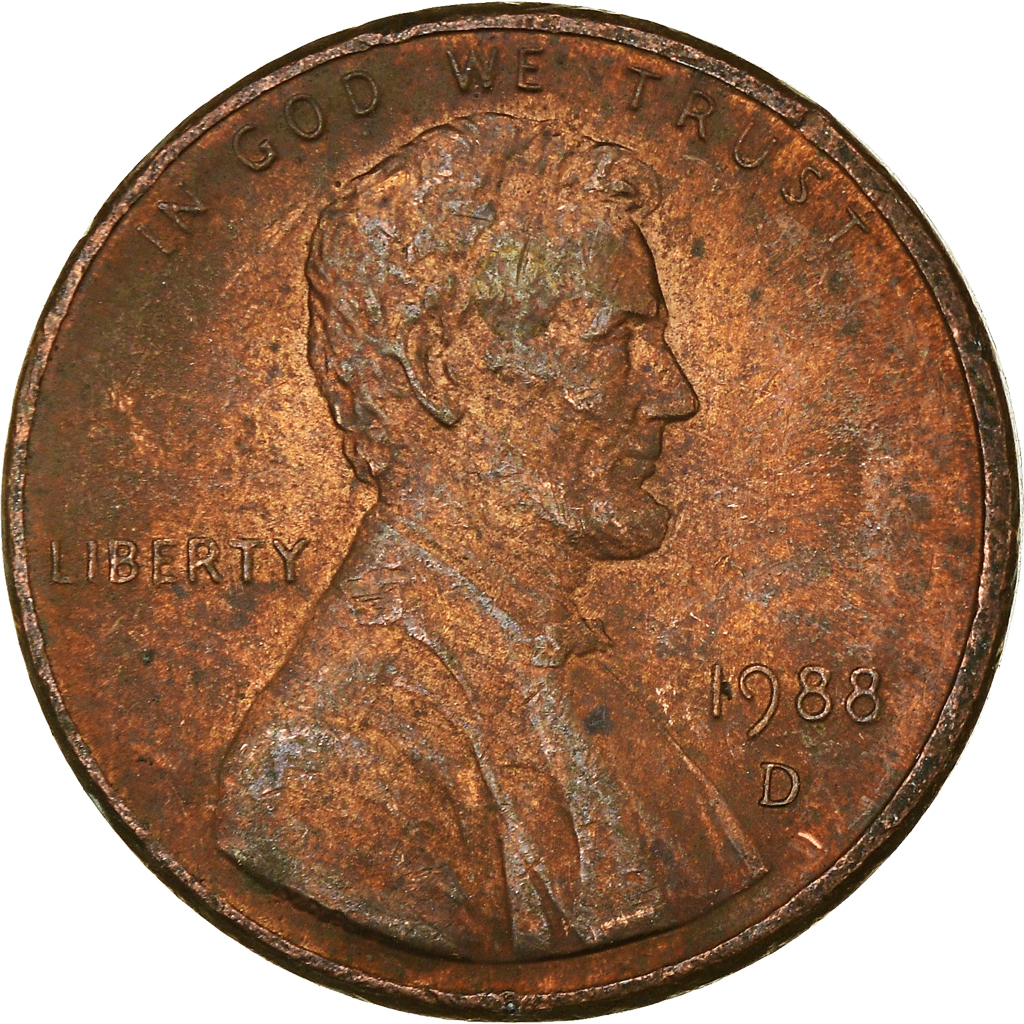 Moneda, Estados Unidos, Cent, 1988
