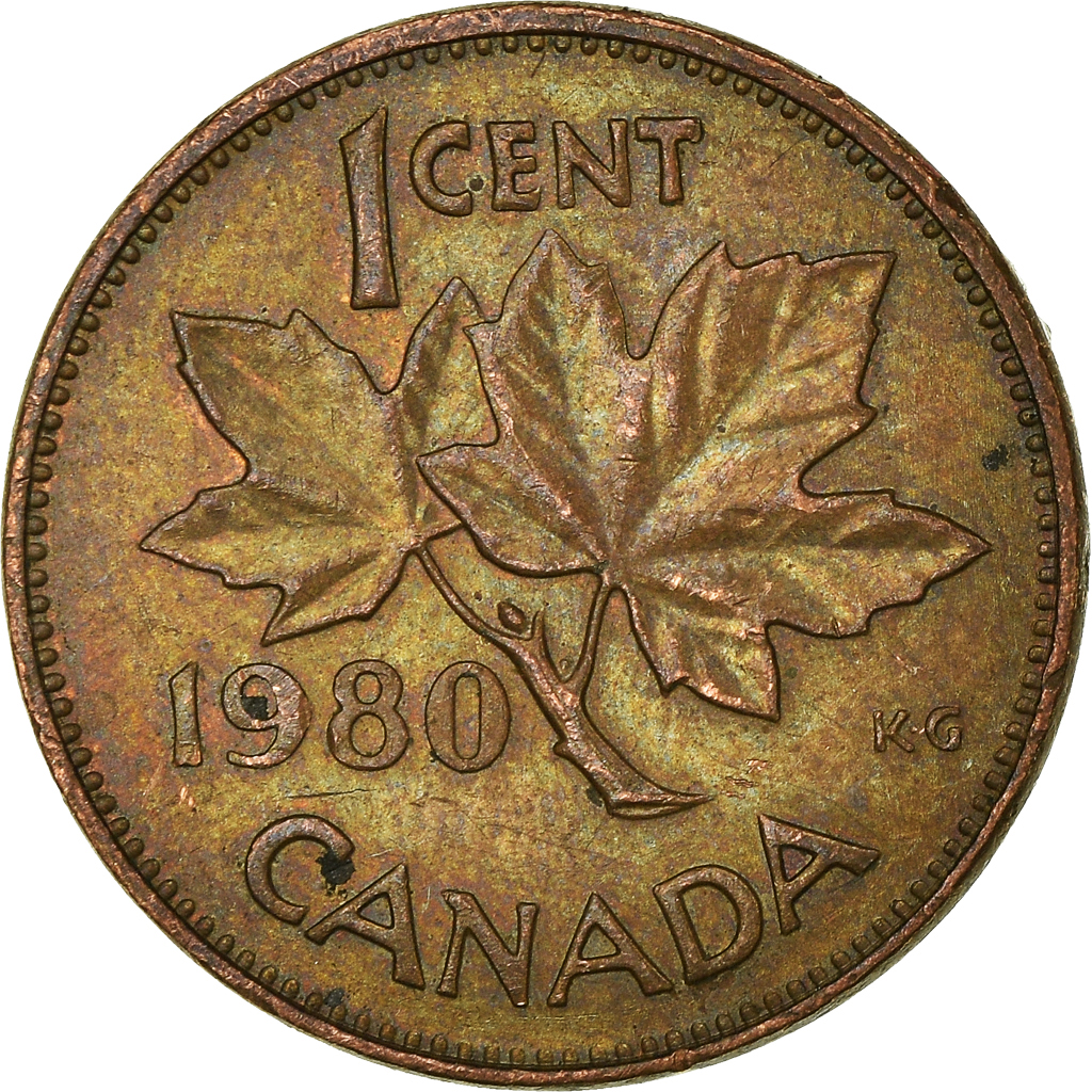 Moneda, Canadá, Cent, 1980