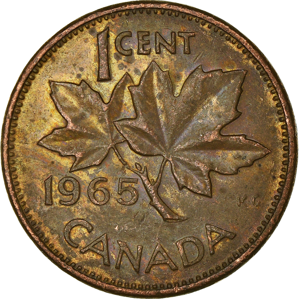 Moneda, Canadá, Cent, 1965