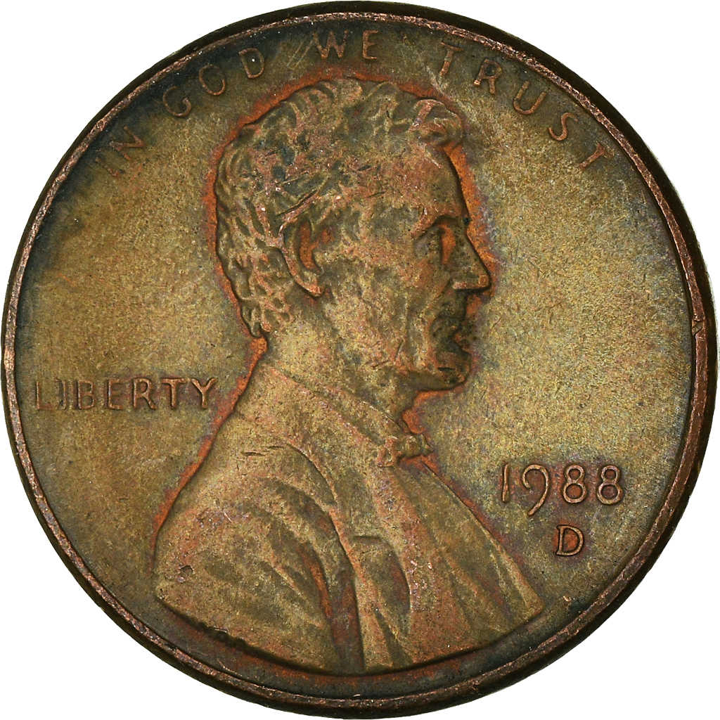 Moneda, Estados Unidos, Cent, 1988