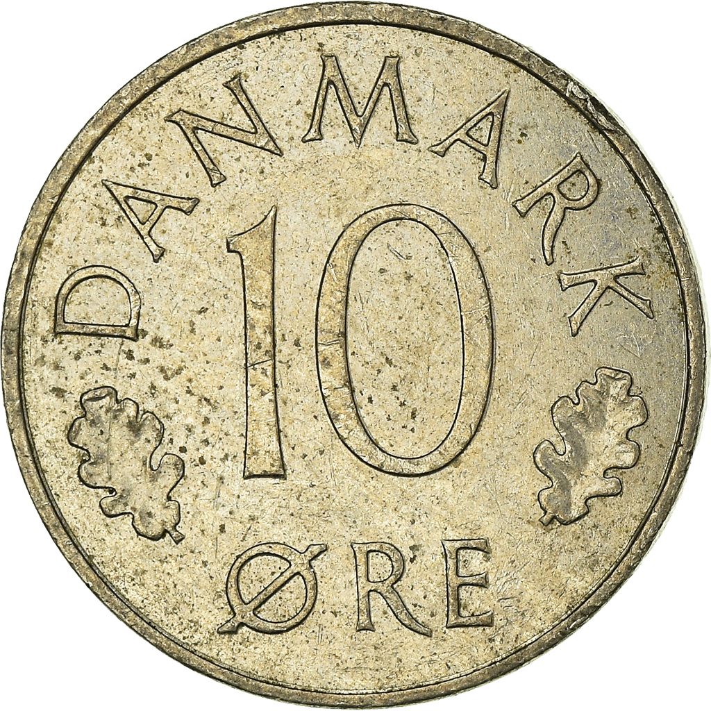 Moneda, Dinamarca, 10 Öre, 1985