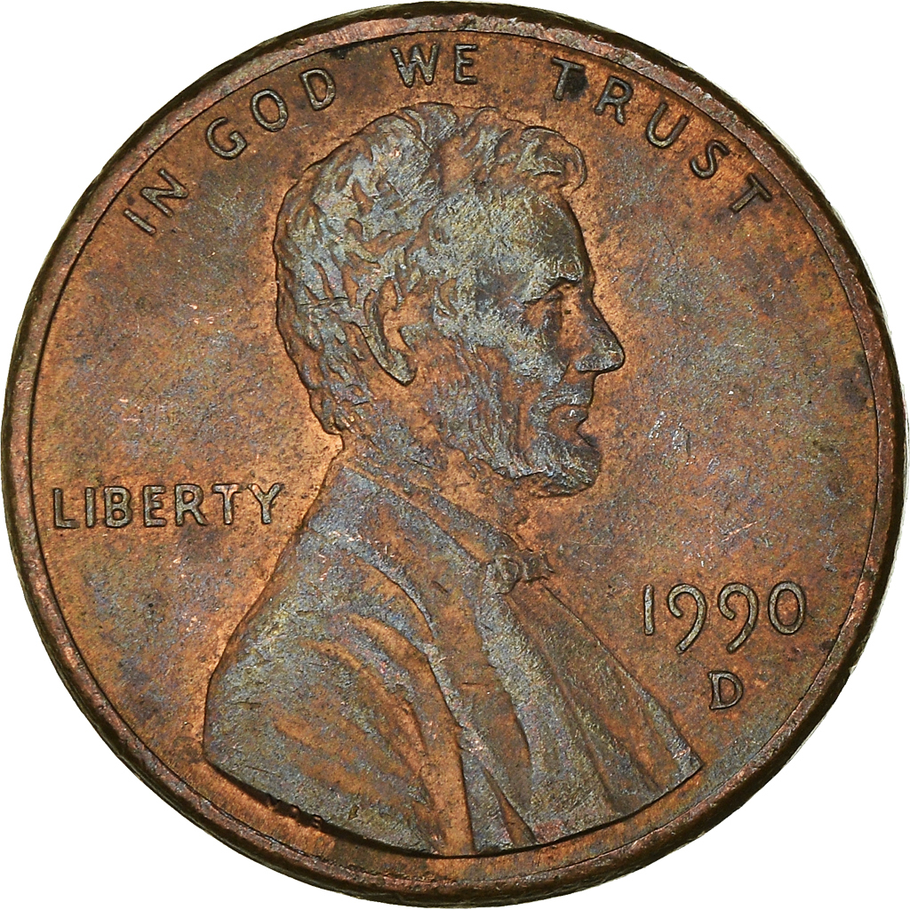 Moneda, Estados Unidos, Cent, 1990