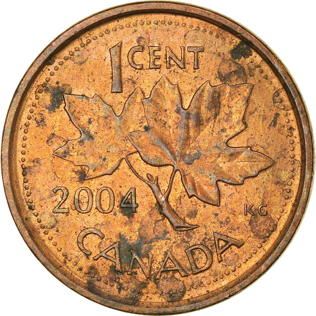 Moneda, Canadá, Cent, 2004