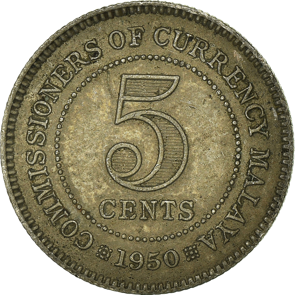 Moneda, MALAYA, 10 Cents, 1950