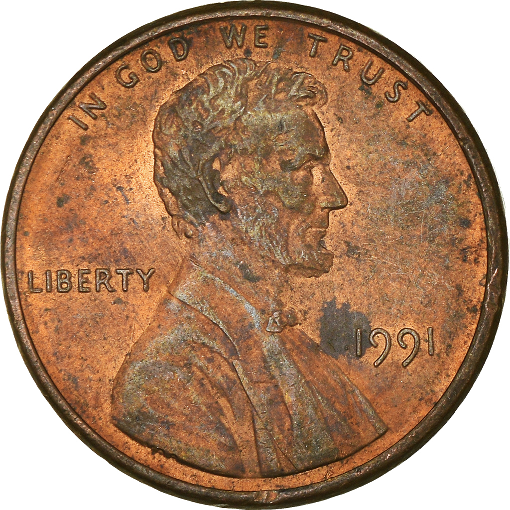 Moneda, Estados Unidos, Cent, 1991
