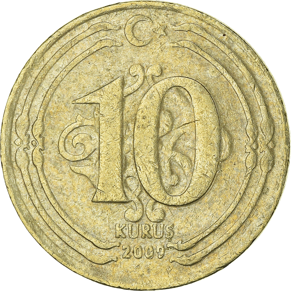 Moneda, Turquía, 10 Kurus, 2009
