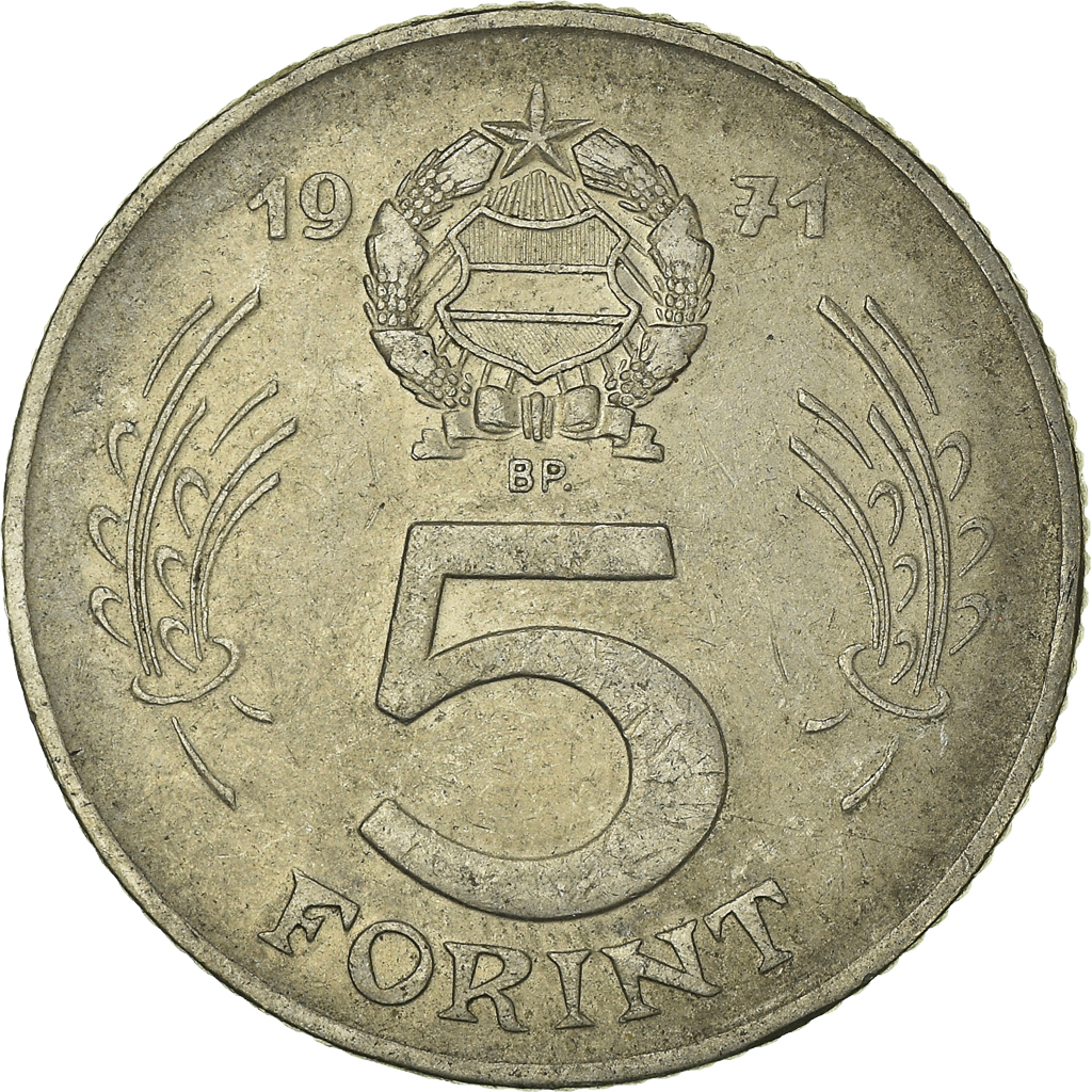 Moneda, Hungría, 5 Forint, 1971