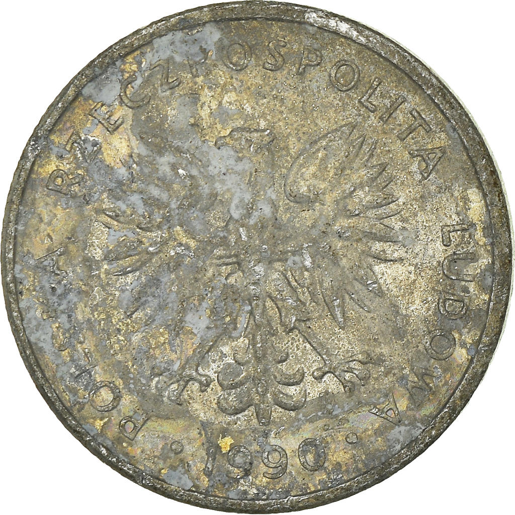 Moneda, Polonia, 2 Zlote, 1990