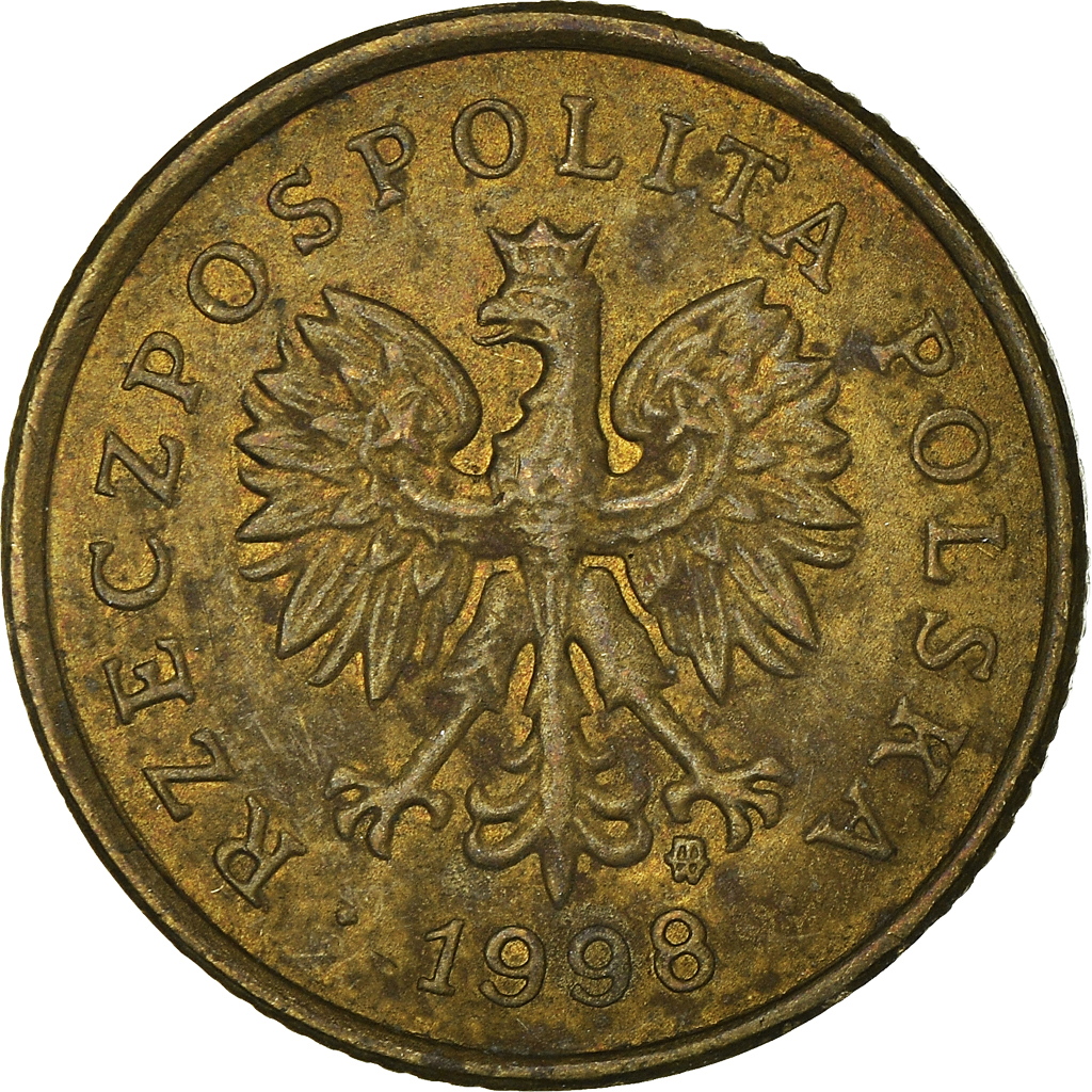 Moneda, Polonia, 5 Groszy, 1998