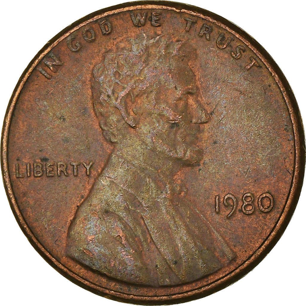 Moneda, Estados Unidos, Cent, 1980