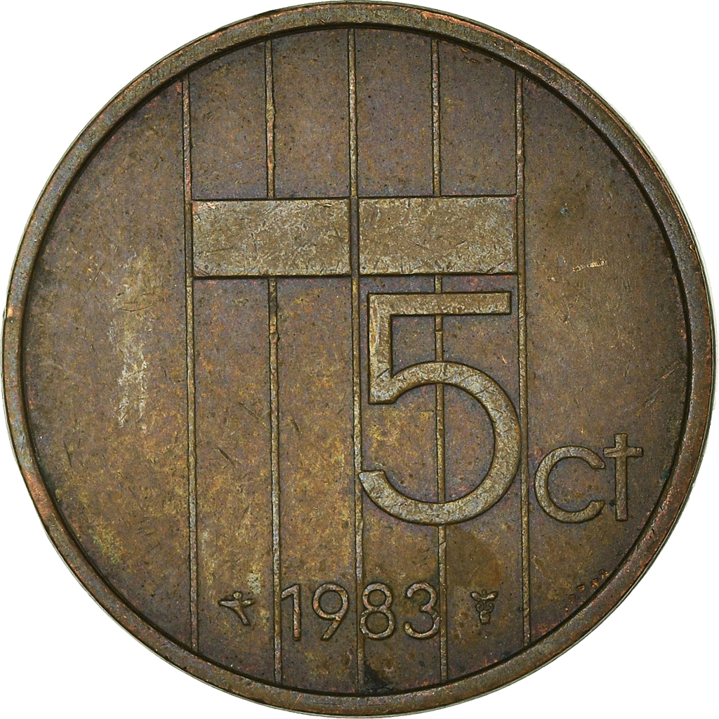 Moneda, Países Bajos, 5 Cents, 1983