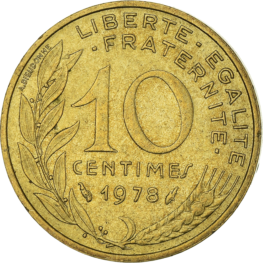 Moneda, Francia, 10 Centimes, 1978