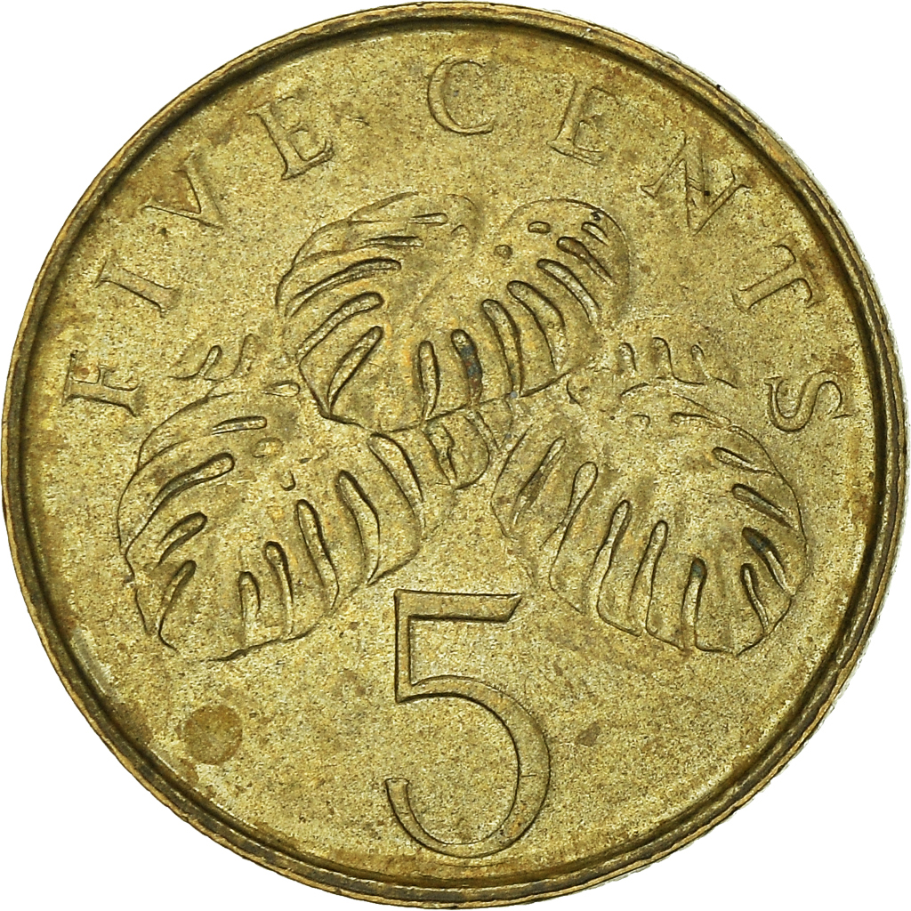 Moneda, Singapur, 5 Cents, 2000