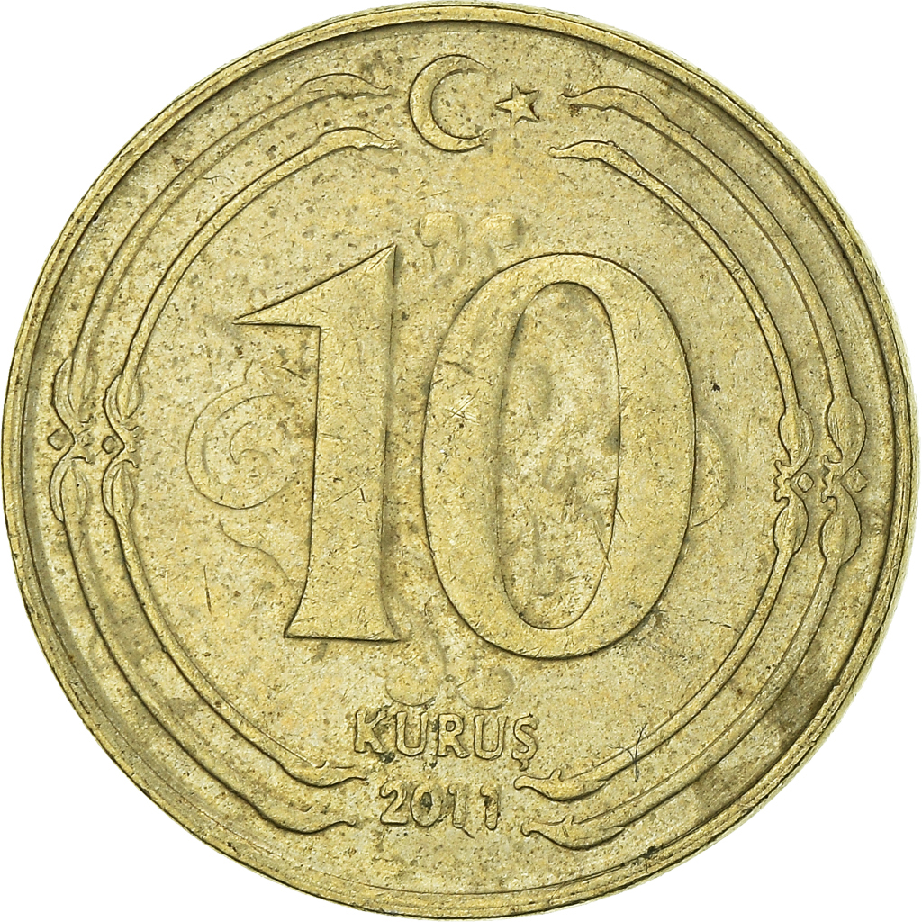 Moneda, Turquía, 10 Kurus, 2011