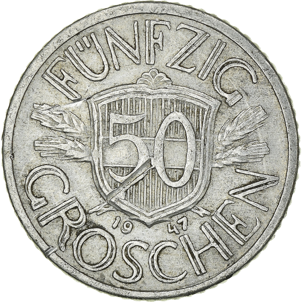 Moneda, Austria, 50 Groschen, 1947