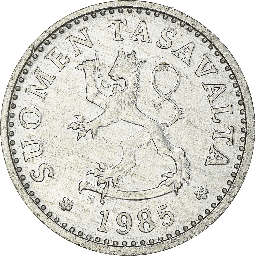 Moneda, Finlandia, 10 Pennia, 1985