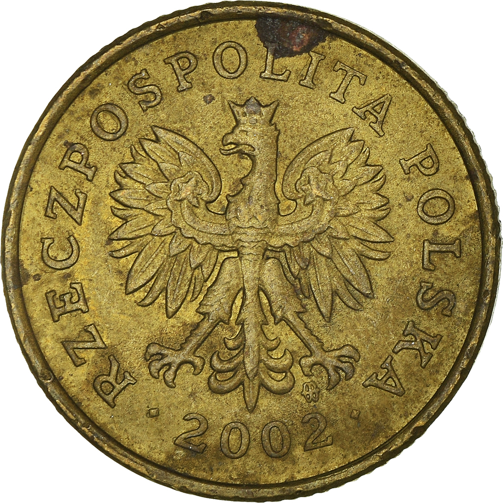 Moneda, Polonia, 5 Groszy, 2002