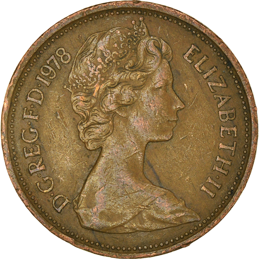 Moneda, Gran Bretaña, 2 New Pence, 1978
