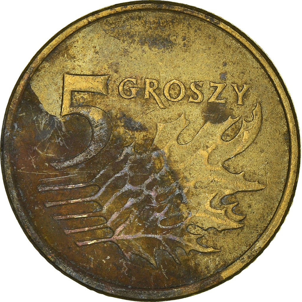 Moneda, Polonia, 5 Groszy, 2007