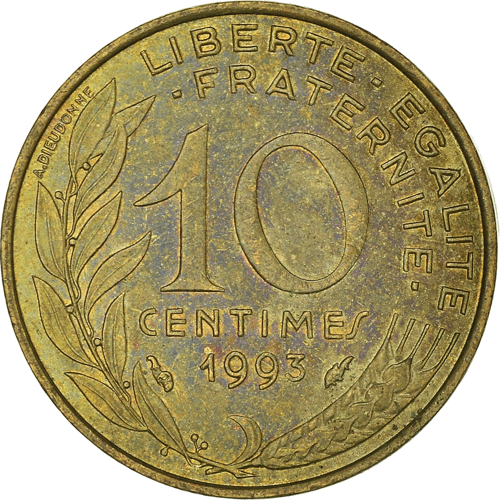 Moneda, Francia, 10 Centimes, 1993