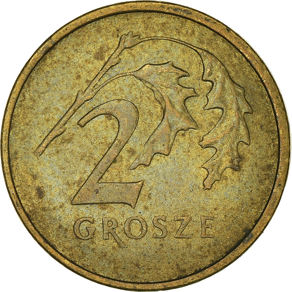 Moneda, Polonia, 2 Grosze, 2004