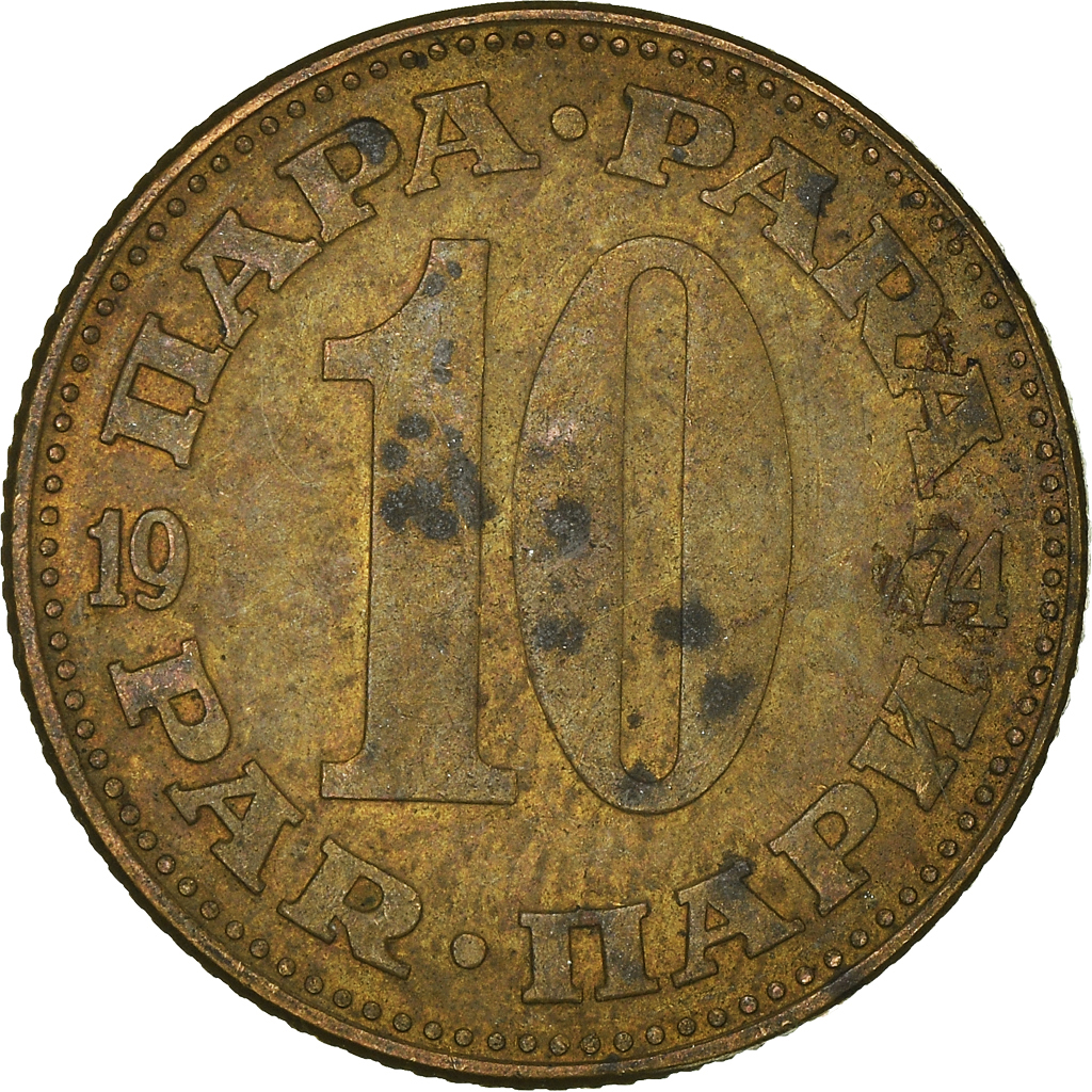 Moneda, Yugoslavia, 10 Para, 1974