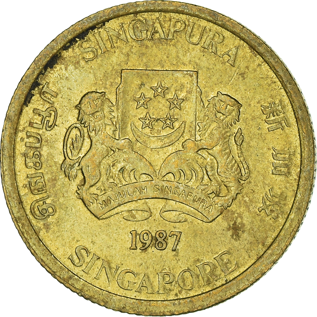 Moneda, Singapur, 5 Cents, 1987