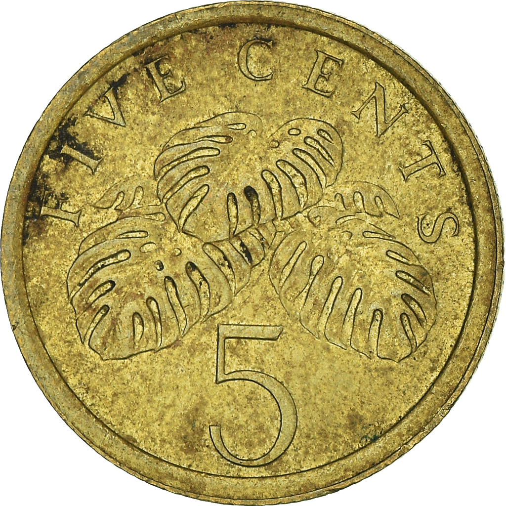 Moneda, Singapur, 5 Cents, 1987